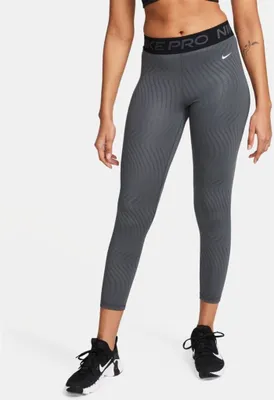 Produktbild von Nike Mid-Rise 7/8 Printed Damen Trainings-Leggings grau/schwarz grau/schwarz S