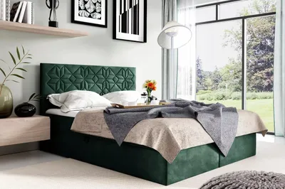 Produktbild von Doppelbett KLETA – 160 x 220 cm, grün + GRATIS Matratzenauflage