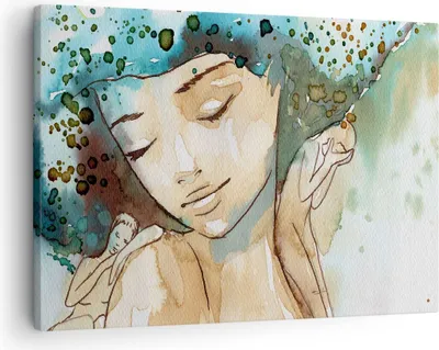 Produktbild von Bild auf Leinwand - Leinwandbild - Frau modern - 70x50cm - Wand Bild - Wanddeko - Wandbilder - Leinwanddruck - Bilder - Kunstdruck - Wanddekoration - Leinwand bilder - Wandkunst - AA70x50-3580