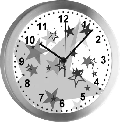 Produktbild von Funkuhr, Kinder Wanduhr, Kinderuhr, Kinderzimmer  Sternenhimmel grau