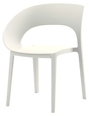 Produktbild von Stapelbarer Gartenstuhl Rebecca Mobili Elune 82,5x54x60 cm Polypropylen Weiß Creme Modern 2er Set