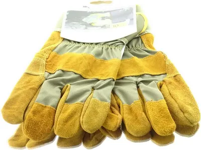 Produktbild von BLACKFOX® Garten - Handschuhe Fleece Ockergelb Größe 10/XL - Leder & Stoff