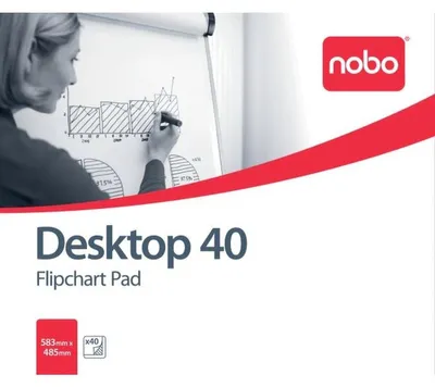 Produktbild von Nobo FLIPCHART PAD PLAIN B1, Weiß, Schlicht, B1, 40 Seiten, 580 mm, 485 mm