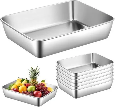 Produktbild von Famanu Paneerschalenset 6-teilig - Stapelbar, spülmaschinenfest - 25,5 x 20 x 5,5 cm - Silber