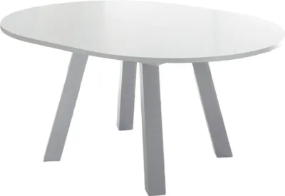 Produktbild von Esstisch Rund ausziehbar Edda 4 110 x 110 x 78 Küchentisch Weiß Matt Lack 13954