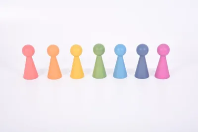 Produktbild von TickiT Holzspielzeug Regenbogen Figuren - buntes Lernspielzeug