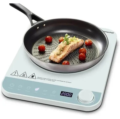Produktbild von AMZCHEF Induktionskochplatte 2000 W, Einzel Induktionskochfeld mit 10 Stufen, Timer & Glaskeramik