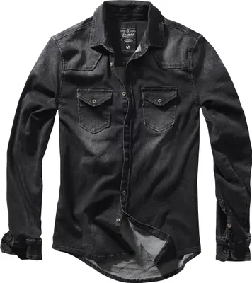 Produktbild von Brandit Riley Denim Langarm-Shirt Größe M Farbe Schwarz