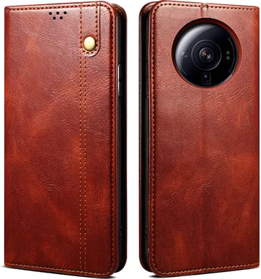 Produktbild von Xiaomi 12S Ultra Hülle, Leder Flip Brieftasche Schutzhülle mit Standfunktion für Xiaomi 12S Ultra Rot