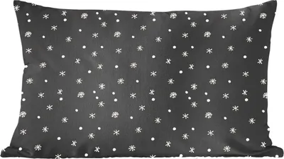 Produktbild von MuchoWow® Zierkissen Sofakissen Wohnzimmer Dekokissen 60x40 cm Schnee - Winter - Schwarz - Kopfkissen - Polster mit Foto