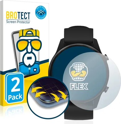 Produktbild von 2x BROTECT Fullscreen Schutzfolie für Xiaomi Mi Watch 2021 Displayschutz Folie Fullcover Klar Transparent