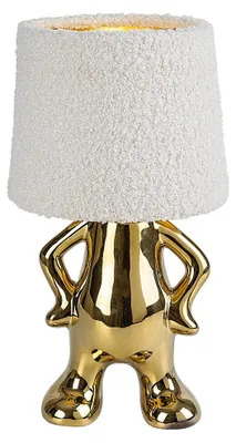 Zdjęcie produktu dla Lampa stołowa ceramiczna SMURFY złoto-kremowa 1xE14x40W ceramika / gips wym:28x15x15cm IP20 Rabalux