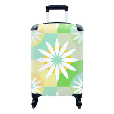 Produktbild von MuchoWow® Koffer Handgepäck Trolley Rollkoffer Kleine Reisekoffer mit 4 Rollen - Blumen - Sommer - Muster - Cabin Size < 55x40x23 cm & 55x40x20 cm - Fotokoffer - Kabinenkoffer - Boardgepäck - Reise-Box - Reisekoffer - Reisegepäck - Koffer mit Bild - Trolley für Kinder