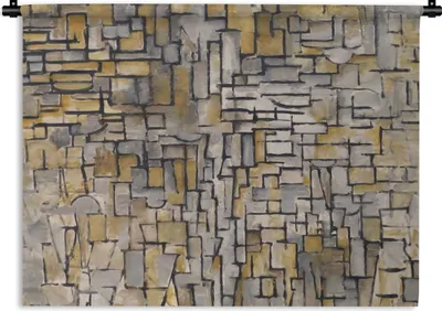 Produktbild von MuchoWow® Wandteppich Wandbehang Mondrian - Kunst - Alte Meister 150x112.50 cm Tapisserie Dekoration Wandtuch - Wanddecke - Wandteppiche