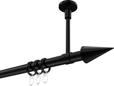 Produktbild von Interdeco Gardinenstange / Vorhangstange Schwarz, Typ Sonette Savio (Kegel) Deckenmontage, 20 mm Ø 1-läufig, 540 cm