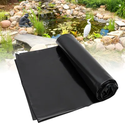Produktbild von Izrielar 2 x 2 m Teichfolien Zuschnitt HDPE, UV- und witterungsbeständig, Schwimmteich Folie Gartenteich Teichplane Schwarz, für Teichbau, Garten und Teichzubehör,0.2mm