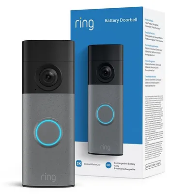 Produktbild von Ring Battery Video Doorbell (newest generation), Schwarz, Grau, Haus, Büro, 1920 x 1920 Pixel, 140°, 140°, 140°