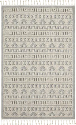 Produktbild von Teppich Boho Skandi Wohnzimmer, Schlafzimmer, Balkon, Küche, Terrasse, Flur 3D Creme, Farbe:Beige, Maße:160x230 cm