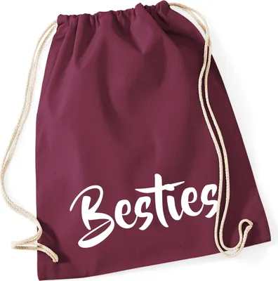 Produktbild von Huuraa Turnbeutel Bestie Besty 12 Liter Burgundy Baumwolle Rucksack Geschenkidee