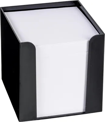 Produktbild von Zettelbox 9,5x9,5x9,5cm schwarz Packung mit 12 Stück
