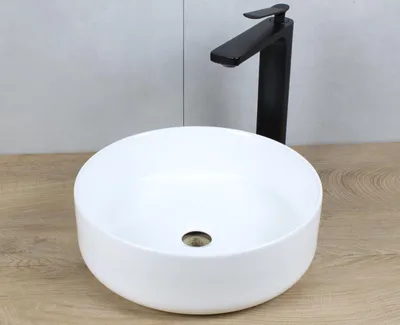 Produktbild von Keramik Waschbecken rund Ø 355 x 120 weiß ohne Überlauf Aufsatzwaschbecken ohne Zubehör