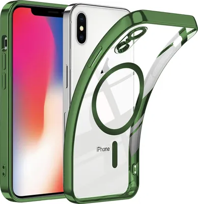 Immagine prodotto di Custodia per iPhone XS Max con protezione Magsafe e fotocamera, Magnetic Ultra Thin Clear Cover Case Verde