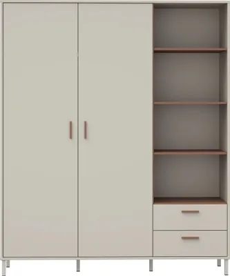 Produktbild von Drehtürenschrank >MILLES < in Sandfarbig / Terrakotta - 168,4x201,6x52,9 (BxHxT)