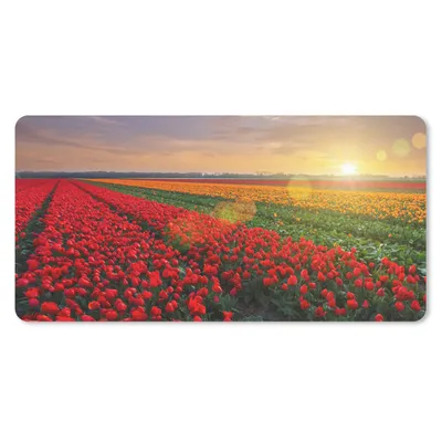 Produktbild von MuchoWow® Mauspad Mousepad Feld - Tulpen - Sonne 60x30 cm - Mousepads - Maus Mat - Pad - Mausunterlage - Nachhaltig