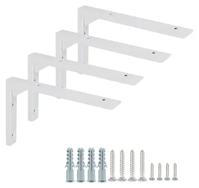 Immagine prodotto di Set di 4 supporti angolari in acciaio inossidabile per mensole da 25 cm