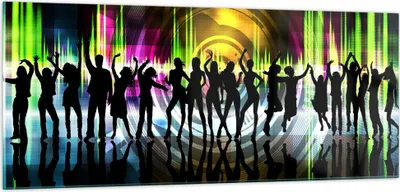 Produktbild von Bilder auf glas - Disco Musik Tanz Spaß - 100x40cm - Glasbilder - Wandbilder - Kunstdruck - zum Aufhängen bereit - Wanddekoration aus Glas - Glas Bilder - Wandbild auf Glas - GAB100x40-2580