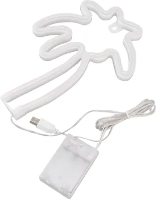 Image de Lampe Néon LED Cocotier Lampe Décorative Murale Alimentation USB Veilleuse pour Chambre Interrupteur Basculant