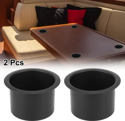 Image de 2pcs Alliage aluminium Bouteille Tasse Porte-boisson Noir pour Bateaux RVs