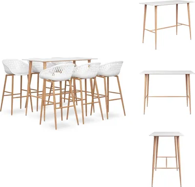 Produktbild von vidaXL 7-tlg. Bar-Set Weiß -  Essgruppen