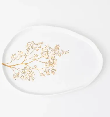 Produktbild von Räder Goldzweig Schale Goldvogel Baum 28,5x20x1,8cm