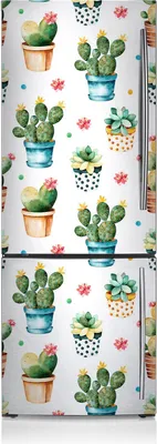 Produktbild von Kühlschrankmagne Kühlschrank Aufkleber Magnetfolie Dekoration 70x190 cm - Lackierter Kaktus