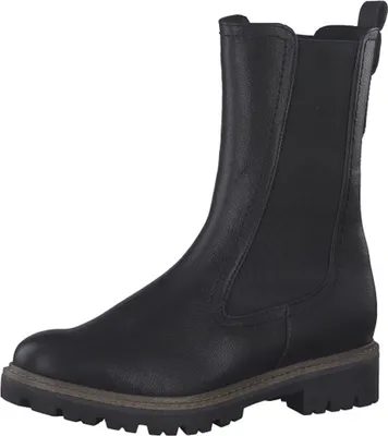 Produktbild von MARCO TOZZI Damen Stiefelette Chelsea Boot flach Stretch Zierleiste 2-25418-29, Größe:38 EU, Farbe:Schwarz