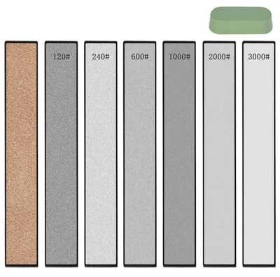 Diamant-Schleifstein-Set, 6 Körnungen 120–3000, mit Basis