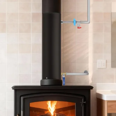 Produktbild von Ikodm Ofenrohr 150 mm mit 8,2 m Edelstahl-Heizspirale, Schwarz