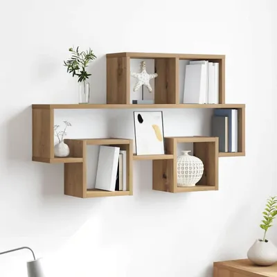 Immagine prodotto di Maison Exclusive - Scaffale a parete, supporto da parete, legno di quercia artigianale, 82 x 15 x 51 cm