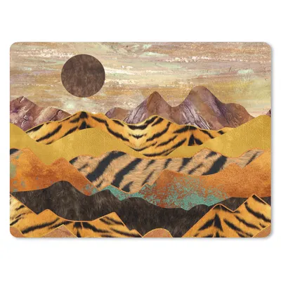Produktbild von MuchoWow® Mauspad Mousepad Tigerdruck - Marmor - Gold 40x30 cm - Mousepads - Maus Mat - Pad - Mausunterlage - Anti Rutsch