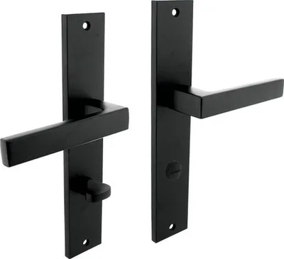 Produktbild von Langschildgarnitur Intersteel Hera WC 78 mm schwarz matt