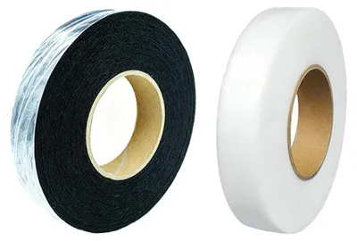 Aufbügelbares Saumband, 2 Rollen, je 64 m, 2 cm breit, Schwarz/Weiß