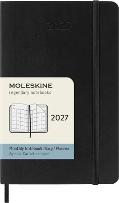 Produktbild von Moleskine 12 Monate Monatsnotizkalender 2027, P/A6, 1 Mo = 2 Seiten, Linierte Seiten Weicher Einband, Schwarz