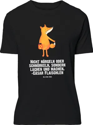 Produktbild von Mr. & Mrs. Panda Tshirt Fuchs Laterne - Schwarz - Geschenk, T-Shirt, Lustiges, Oversize, Laternenumzug, Positiv, Shirt, Weites, Sankt Martin, Optimistisch