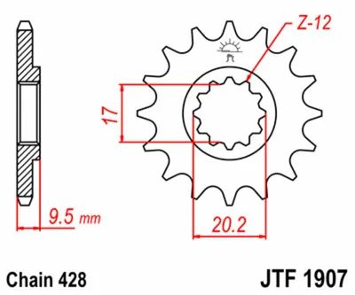 Produktbild von Jt Vorderes Ritzel 2084 13 Für Ktm Sx 85 04-17 (208413Jt) (Kette 428)