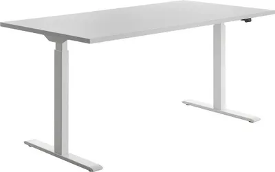 Produktbild von Topstar Sitz-/Steh-Schreibtisch, (B)1.600 mm, weiß elektr. höhenverstellbar Grau