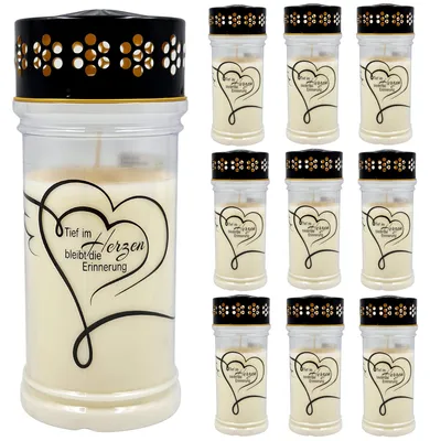 Produktbild von 10 x Trauerlicht Grabkerze PREMIUM 4 Tage