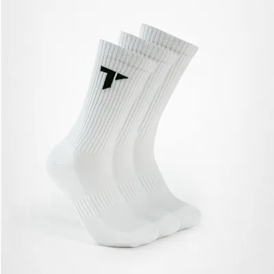 Produktbild von TRYIT 3 Paar Sportsocken mit Komfortsohle | 39-42 | Baumwolle & recyceltes Polyamid | warme & bequeme Sport-Socken für Damen & Herren | Weiß