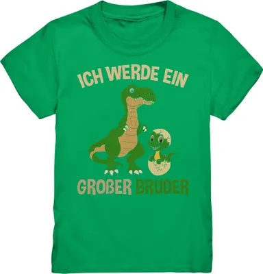 Produktbild von Trex Dino Großer Bruder Shirt – Kelly Green / 152/164 (12-14)