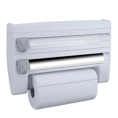 Produktbild von Wand Küchenrollenspender Küchenrollenhalter Rollenhalter Folienspender Spender, Farbe:Weiss